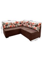 Sofá De Canto 5 Lugares Renaut Suede Marrom/Palmeira