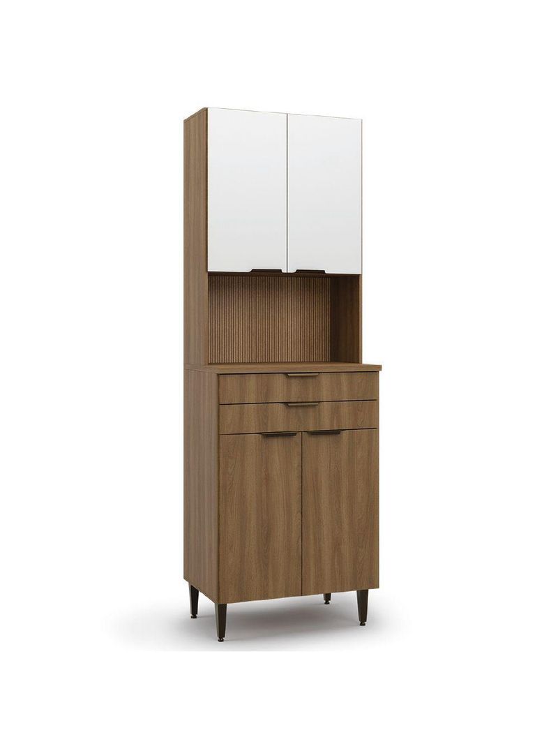 Armário de Cozinha Paneleiro Nogal/Branco Paris Batrol Bran