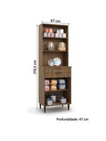 Armário de Cozinha Paneleiro Nogal/Branco Paris Batrol Bran