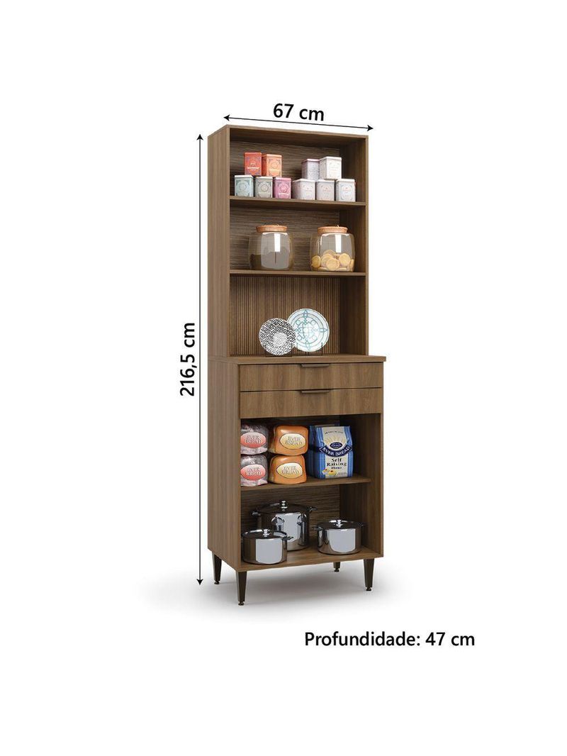 Armário de Cozinha Paneleiro Nogal/Branco Paris Batrol Bran