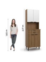 Armário de Cozinha Paneleiro Nogal/Branco Paris Batrol Bran