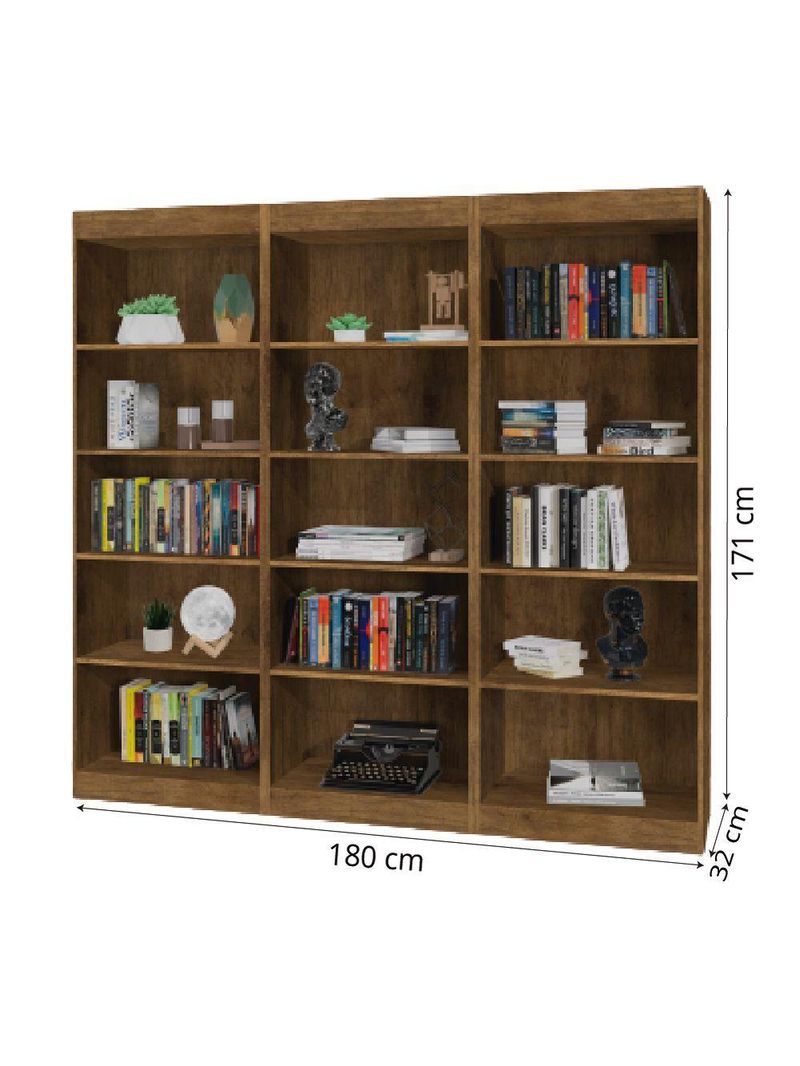 Estante Livreiro Multiuso 12 Prateleiras 1,71m Office Jequitiba J&a Jequitibá