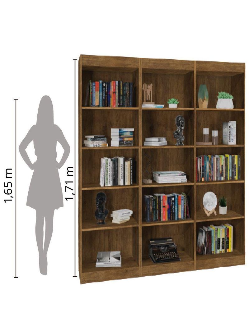 Estante Livreiro Multiuso 12 Prateleiras 1,71m Office Jequitiba J&a Jequitibá