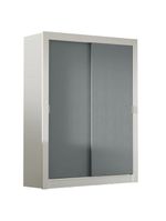 Guarda-Roupa Solteiro Madesa Denver 2 Portas de Correr – Branco/Cinza