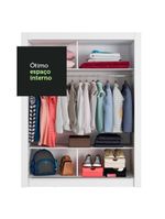 Guarda-Roupa Solteiro Madesa Denver 2 Portas de Correr – Branco/Cinza