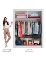 Guarda-Roupa Solteiro Madesa Denver 2 Portas de Correr – Branco/Cinza