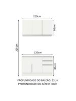 Cozinha Compacta Glamy Com Armário E Balcão sem Tampo E Pia