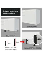 Cozinha Compacta Glamy Com Armário E Balcão sem Tampo E Pia