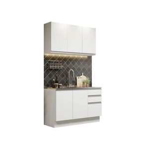 Cozinha Compacta Glamy Com Armário E Balcão sem Tampo E Pia
