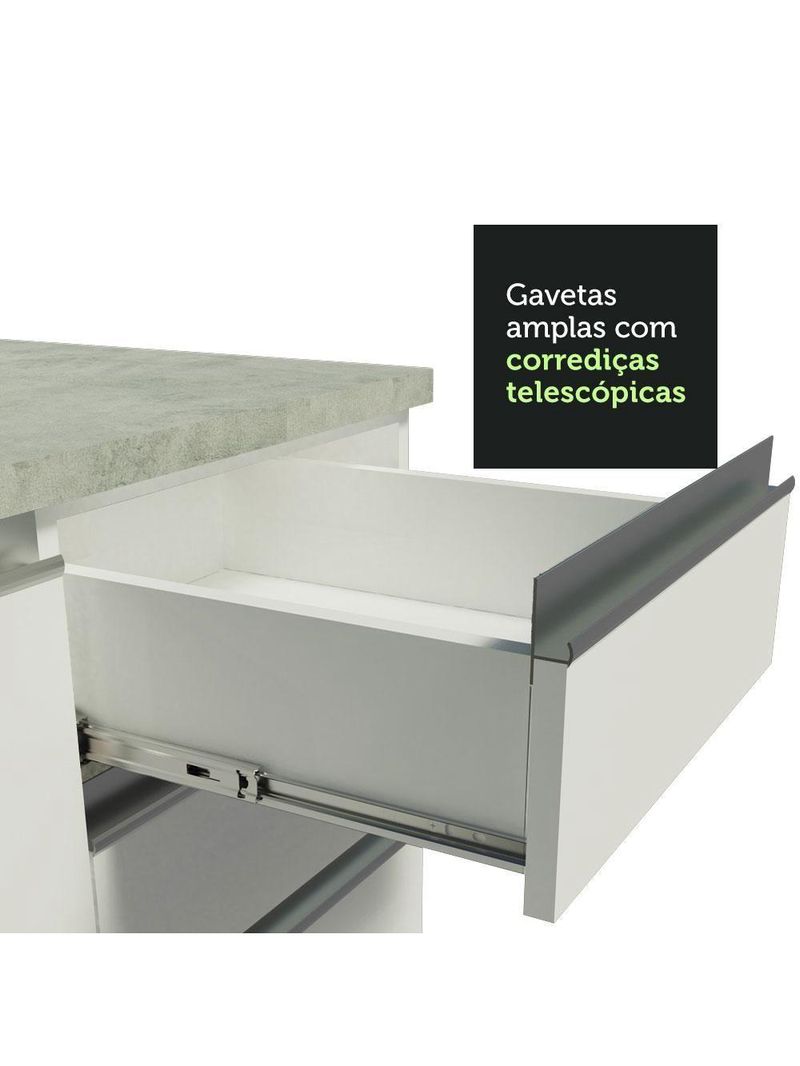 Cozinha Compacta Glamy Com Armário E Balcão sem Tampo E Pia