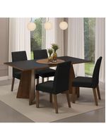 Conjunto Sala Jantar Mesa Madeira 4 Cadeiras Rustic