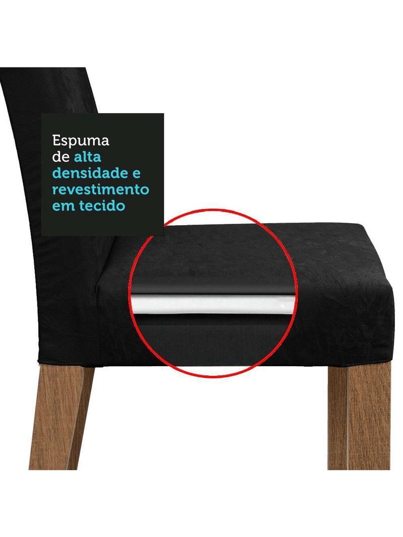 Conjunto Sala Jantar Mesa Madeira 4 Cadeiras Rustic