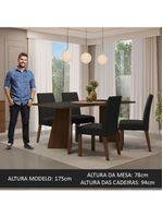 Conjunto Sala Jantar Mesa Madeira 4 Cadeiras Rustic