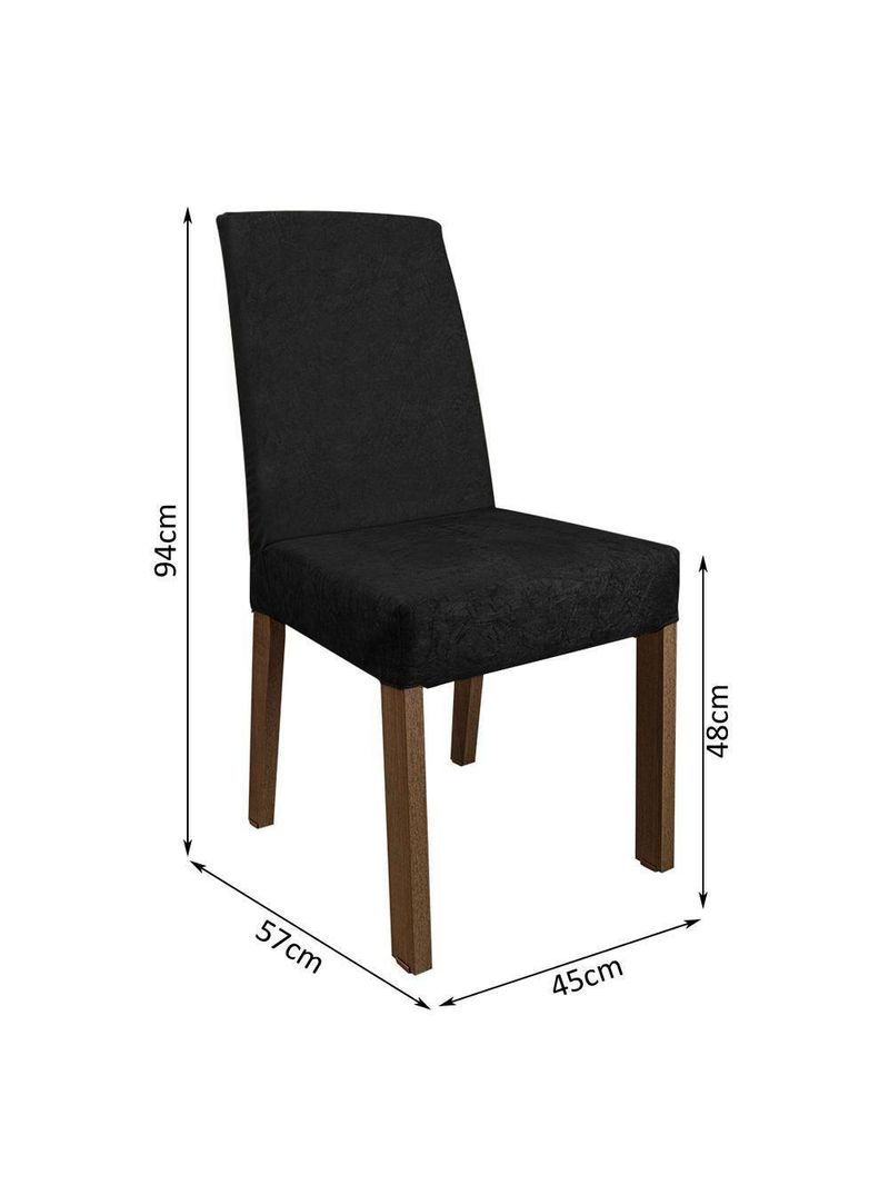 Conjunto Sala Jantar Mesa Madeira 4 Cadeiras Rustic