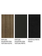 Mesa Tampo de Madeira com 6 Cadeiras Preto Rustic Preto