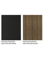 Mesa Tampo de Madeira com 6 Cadeiras Preto Rustic Preto