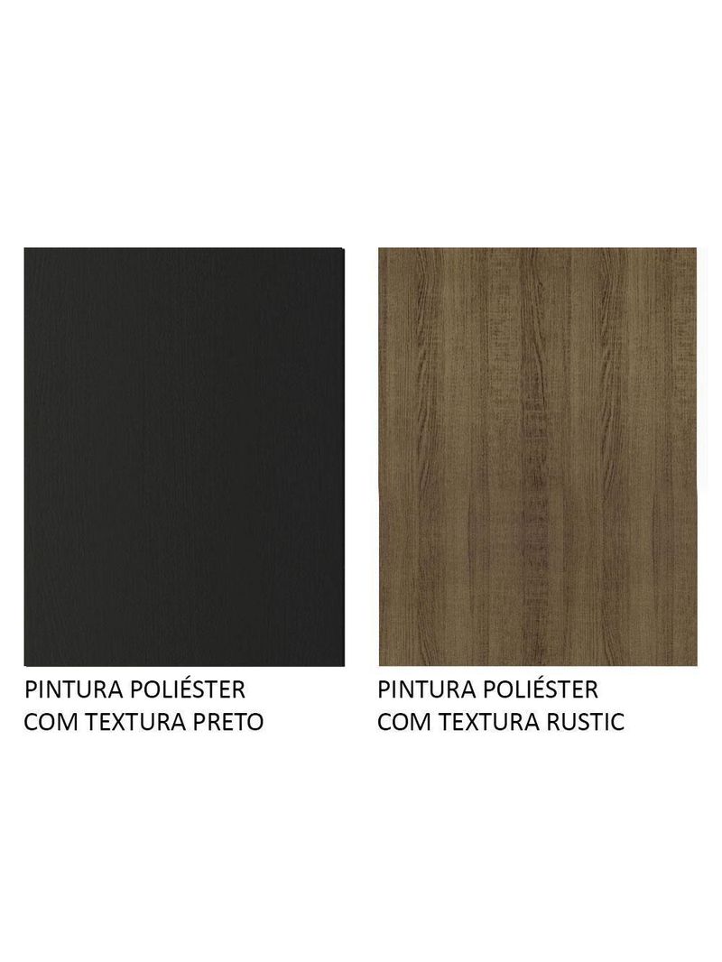 Mesa Tampo de Madeira com 6 Cadeiras Preto Rustic Preto