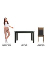 Mesa Tampo de Madeira com 6 Cadeiras Preto Rustic Preto