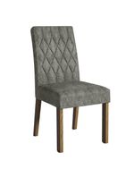 Conjunto Sala De Jantar Mesa Tampo De Madeira 6 Cadeiras