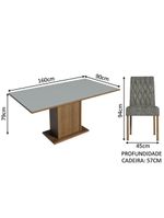 Conjunto Sala De Jantar Mesa Tampo De Madeira 6 Cadeiras