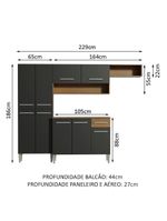 Cozinha Compacta Madesa Emilly Top Com Armário E Balcão Rustic/Preto