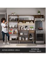 Cozinha Compacta Madesa Emilly Top Com Armário E Balcão Rustic/Preto
