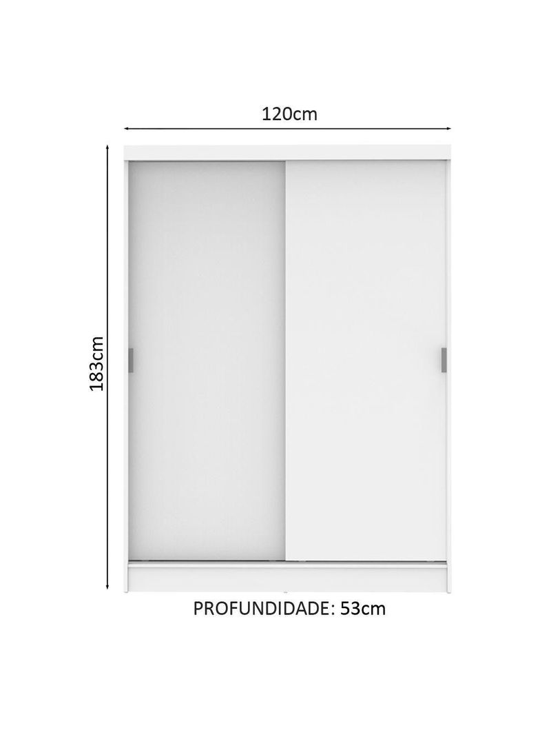 Guarda Roupas Luke Branco 2 Portas de Correr Madesa