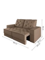 Sofá Retrátil e Reclinável 3 Lugares 1,80m Verona Suede Capuccino Mamflex