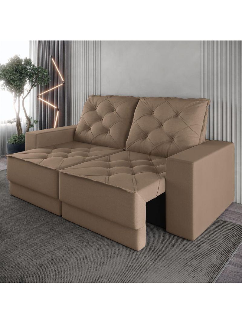 Sofá Retrátil e Reclinável 3 Lugares 1,80m Verona Suede Capuccino Mamflex