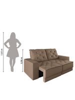 Sofá Retrátil e Reclinável 3 Lugares 1,80m Verona Suede Capuccino Mamflex