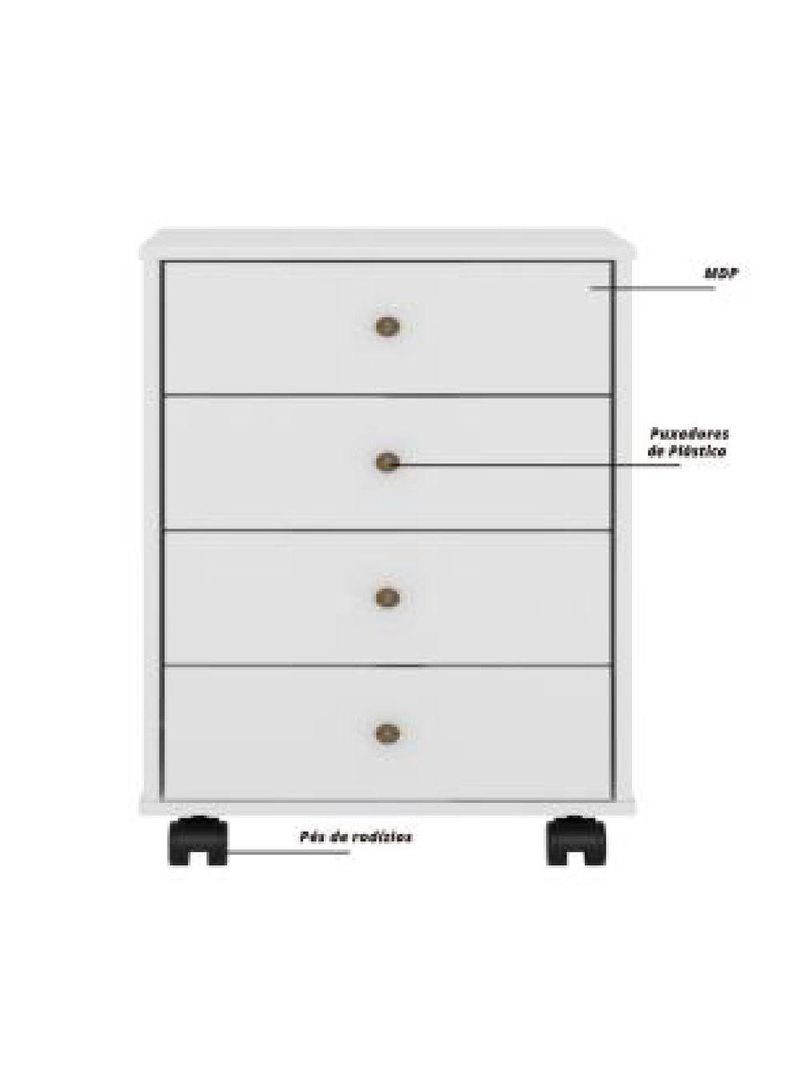 Gaveteiro Multiuso Office Presence Branco Branco