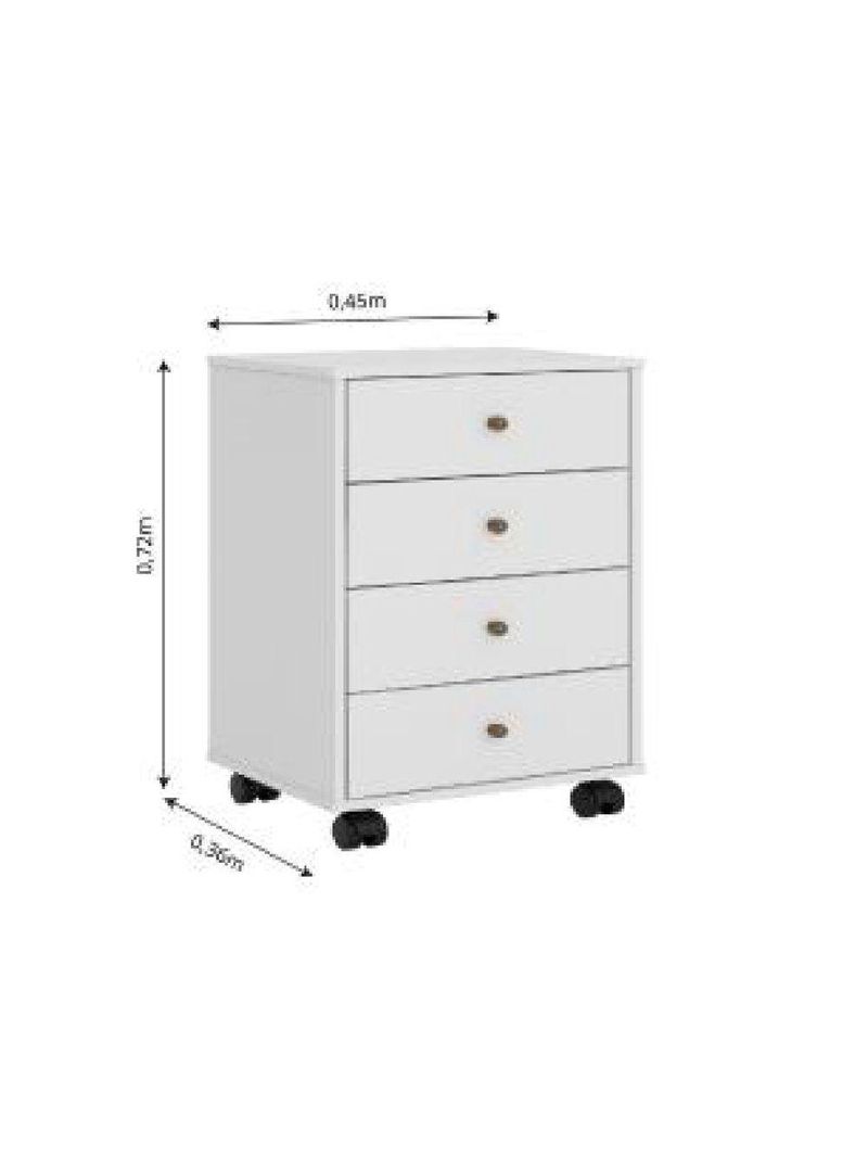 Gaveteiro Multiuso Office Presence Branco Branco