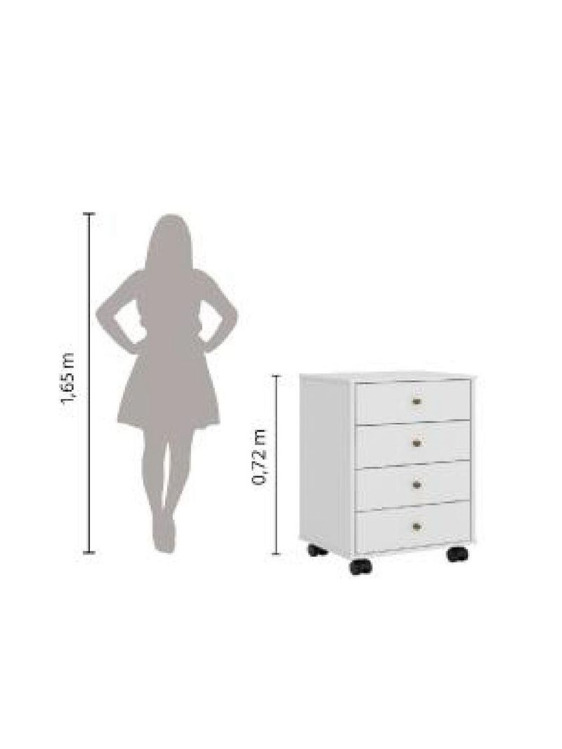 Gaveteiro Multiuso Office Presence Branco Branco