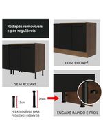 Balcão de Pia Madesa Agata 1 Porta 2 Gavetas Rustico Preto