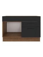 Balcão de Pia Madesa Agata 1 Porta 2 Gavetas Rustico Preto