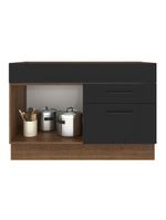 Balcão de Pia Madesa Agata 1 Porta 2 Gavetas Rustico Preto