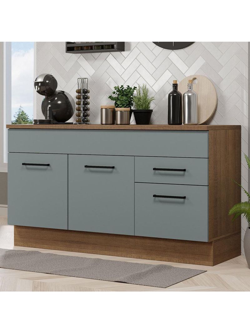 Balcão Gabinete De Pia Madesa Agata 150Cm 2 Gavetas 2 Portas