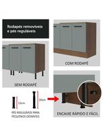 Balcão Gabinete De Pia Madesa Agata 150Cm 2 Gavetas 2 Portas