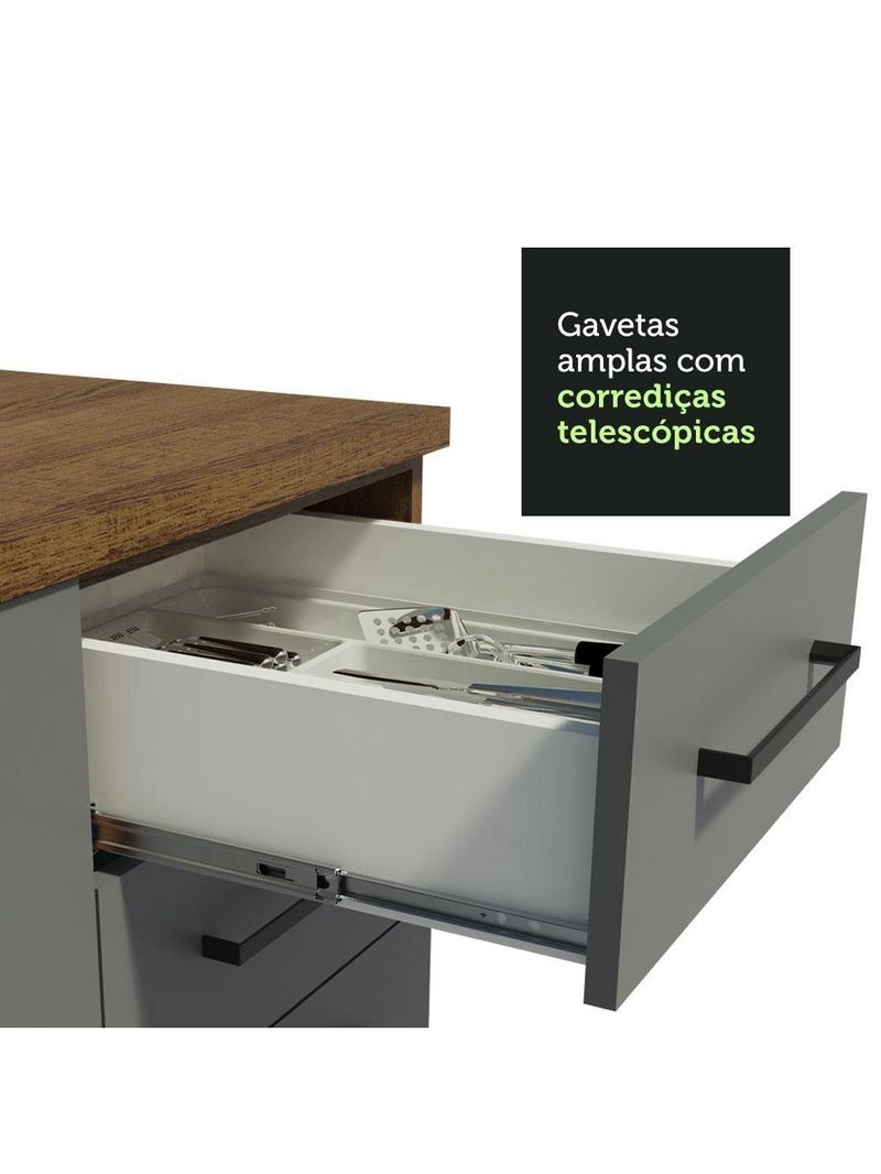 Balcão Gabinete De Pia Madesa Agata 150Cm 2 Gavetas 2 Portas
