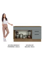 Balcão Gabinete De Pia Madesa Agata 150Cm 2 Gavetas 2 Portas