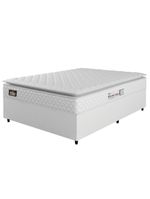 Cama Box Casal Colchão Espuma D33 Pillow Top New Millenium 138x188x57cm Branco Hellen – Suporta Até 120 Kg Por Pessoa