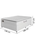 Cama Box Casal Colchão Espuma D33 Pillow Top New Millenium 138x188x57cm Branco Hellen – Suporta Até 120 Kg Por Pessoa