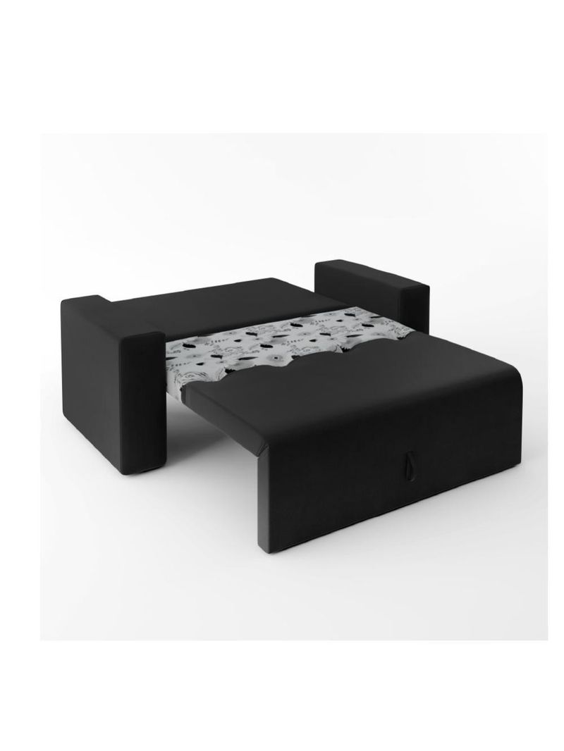 Sofá-cama 2 Lugares Pratik 5000 Suede Preto/Cinza