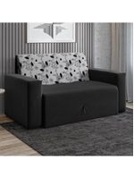 Sofá-cama 2 Lugares Pratik 5000 Suede Preto/Cinza