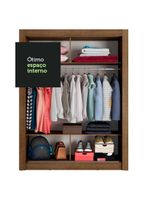 Guarda-roupa Solteiro 2 Portas Com Espelho Rustic/Cinza