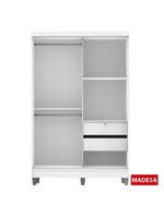 Guarda-Roupas Luke Branco 2 Portas Espelho Com Pés Madesa