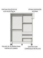 Guarda-Roupas Luke Branco 2 Portas Espelho Com Pés Madesa