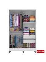 Guarda-Roupas Luke Branco 2 Portas Espelho Com Pés Madesa