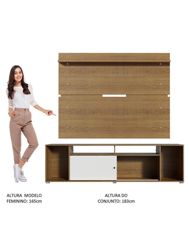 Rack Cancun e Painel para TV até 65" Madesa