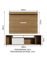 Rack Cancun e Painel para TV até 65" Madesa